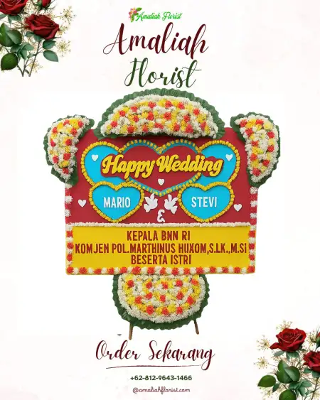 Papan Bunga Pernikahan Sukacari